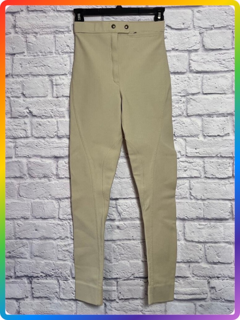 Lavenham Long Melford Riding Breeches Size 26R Beige Knee Patch Pant EUC ENGLAND